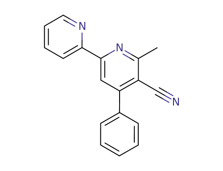 Molecular Structure of 133617-72-8 ([2,2'-Bipyridine]-5-carbonitrile, 6-methyl-4-phenyl-)