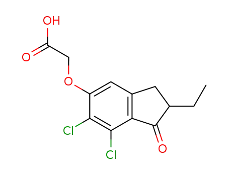 Molecular Structure of 27366-21-8 ([(6,7-Dichloro-2-ethyl-2,3-dihydro-1-oxo-1H-inden-5-yl)oxy]acetic acid)