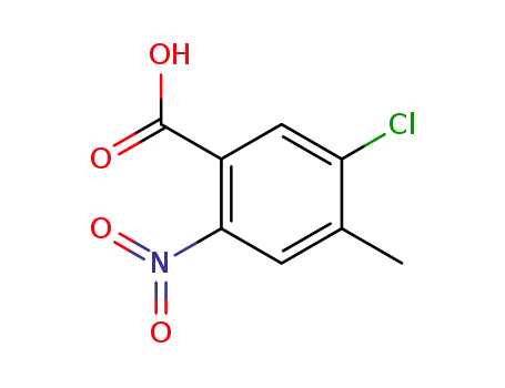 Molecular Structure of 34633-67-5 (5-chloro-4-methyl-2-nitro-benzoic acid)