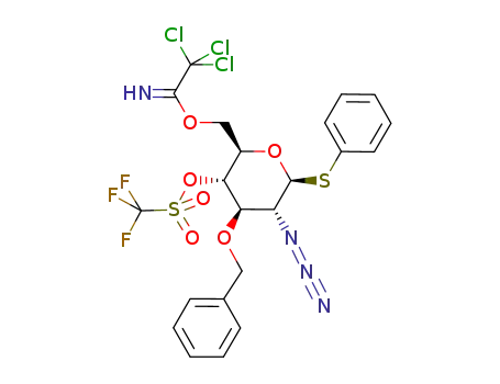 2,2,2-Trichloro-acetimidic acid (2R,3S,4R,5R,6S)-5-azido-4-benzyloxy-6-phenylsulfanyl-3-trifluoromethanesulfonyloxy-tetrahydro-pyran-2-ylmethyl ester