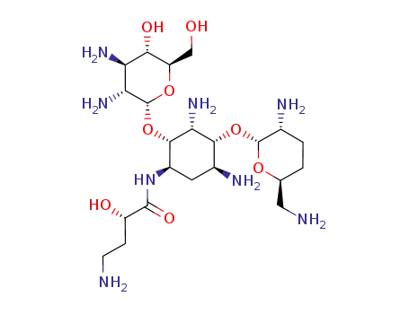 (2S)-4-amino-N-[(1R,2R,3R,4R,5S)-3,5-diamino-4-[(2R,3R,6S)-3-amino-6-(aminomethyl)oxan-2-yl]oxy-2-[(2S,3R,4R,5S,6R)-3,4-diamino-5-hydroxy-6-(hydroxymethyl)oxan-2-yl]oxycyclohexyl]-2-hydroxybutanamide