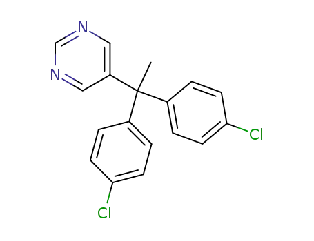 Molecular Structure of 93765-56-1 (Pyrimidine, 5-[1,1-bis(4-chlorophenyl)ethyl]-)