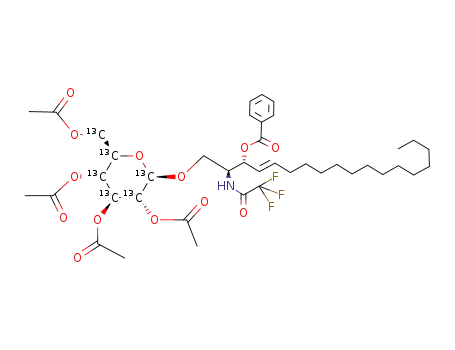 [glucose-U-(13)C]-3-O-benzoyl-1-O-(2,3,4,6-tetra-O-acetyl-β-D-glucopyranosyl)-N-trifluoroacetyl-D-erythro-sphingosine