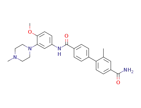 Molecular Structure of 691846-63-6 (2-METHYL-BIPHENYL-4,4'-DICARBOXYLIC ACID 4-AMIDE 4'-([4-METHOXY-3-(4-METHYL-PIPERAZIN-1-YL)-PHENYL]-AMIDE))