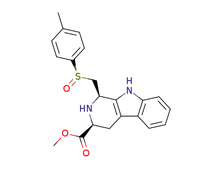 Molecular Structure of 391869-93-5 (1H-Pyrido[3,4-b]indole-3-carboxylic acid,
2,3,4,9-tetrahydro-1-[[(R)-(4-methylphenyl)sulfinyl]methyl]-, methyl ester,
(1R,3S)-)