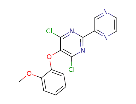 4,6-dichloro-5-(2-methoxy-phenoxy)-2-pyrazin-2-yl-pyrimidine