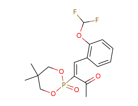 Molecular Structure of 115578-89-7 (5,5-dimethyl-2-[1-(2-difluoromethoxybenzylidene)acetonyl]-2-oxo-1,3,2-dioxaphosphorinane)