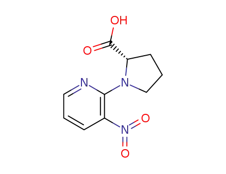 Molecular Structure of 36976-98-4 (1-(3-NITRO-2-PYRIDINYL)-2-PYRROLIDINECARBOXYLIC ACID)
