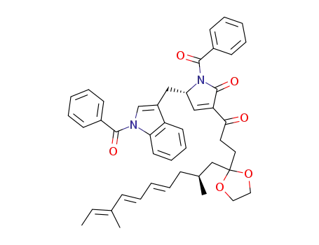 (S)-1-Benzoyl-5-(1-benzoyl-1H-indol-3-ylmethyl)-3-{3-[2-((4E,6E,8E)-(S)-2,8-dimethyl-deca-4,6,8-trienyl)-[1,3]dioxolan-2-yl]-propionyl}-1,5-dihydro-pyrrol-2-one