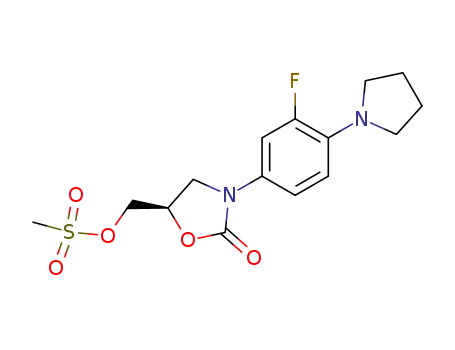 Methanesulfonic acid (R)-3-(3-fluoro-4-pyrrolidin-1-yl-phenyl)-2-oxo-oxazolidin-5-ylmethyl ester