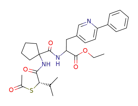 2-{[1-((S)-2-Acetylsulfanyl-3-methyl-butyrylamino)-cyclopentanecarbonyl]-amino}-3-(6-phenyl-pyridin-3-yl)-propionic acid ethyl ester