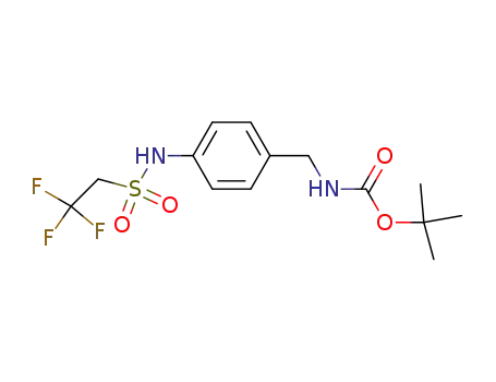 Molecular Structure of 676463-20-0 (Carbamic acid, [[4-[[(2,2,2-trifluoroethyl)sulfonyl]amino]phenyl]methyl]-,
1,1-dimethylethyl ester)