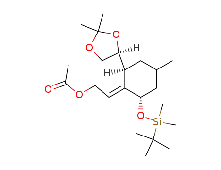 Acetic acid 2-[(2S,6S)-2-(tert-butyl-dimethyl-silanyloxy)-6-((S)-2,2-dimethyl-[1,3]dioxolan-4-yl)-4-methyl-cyclohex-3-en-(E)-ylidene]-ethyl ester