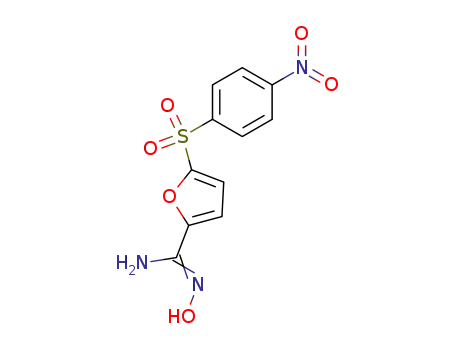 Molecular Structure of 75745-74-3 (N-Hydroxy-5-((4-nitrophenyl)sulfonyl)-2-furancarboximidamide)