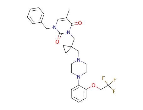 1-benzyl-5-methyl-3-(1-{4-[2-(2,2,2-trifluoro-ethoxy)-phenyl]-piperazin-1-ylmethyl}-cyclopropylmethyl)-1<i>H</i>-pyrimidine-2,4-dione