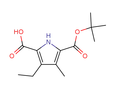 Molecular Structure of 31897-11-7 (1H-Pyrrole-2,5-dicarboxylic acid, 3-ethyl-4-methyl-,
5-(1,1-dimethylethyl) ester)