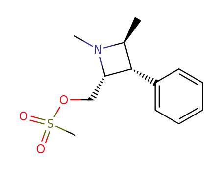 Molecular Structure of 596105-08-7 (2-Azetidinemethanol, 1,4-dimethyl-3-phenyl-, methanesulfonate (ester),(2R,3S,4S)-)