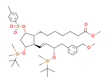 7-[(1R,2R,3R,5S)-3-(tert-Butyl-dimethyl-silanyloxy)-2-[(E)-(S)-3-(tert-butyl-dimethyl-silanyloxy)-4-(3-methoxymethyl-phenyl)-but-1-enyl]-5-(toluene-4-sulfonyloxy)-cyclopentyl]-heptanoic acid methyl ester