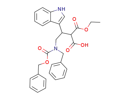 ethyl hydrogen 2-{2-[(benzyl)(benzyloxycarbonyl)amino]-1-(1H-indol-3-yl)ethyl}malonate
