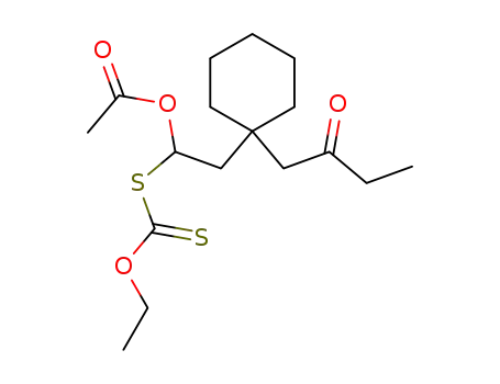 Molecular Structure of 538325-84-7 (acetic acid 1-ethoxythiocarbonylsulfanyl-2-[1-(2-oxo-butyl)-cyclohexyl]-ethyl ester)