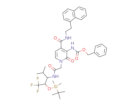 [1-{[2-(tert-Butyl-dimethyl-silanyloxy)-3,3,3-trifluoro-1-isopropyl-propylcarbamoyl]-methyl}-4-(2-naphthalen-1-yl-ethylcarbamoyl)-2-oxo-1,2-dihydro-pyridin-3-yl]-carbamic acid benzyl ester