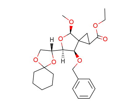 5-Oxaspiro[2.4]heptane-1-carboxylic acid,  6-(2R)-1,4-dioxaspiro[4.5]dec-2-yl-4-methoxy-7-(phenylmethoxy)-, ethyl  ester, (4R,6S,7R)-