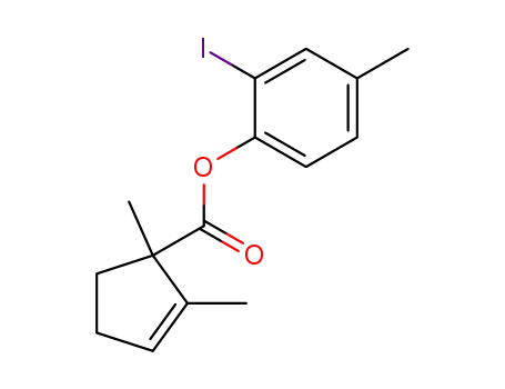 Molecular Structure of 175356-01-1 (1,2-Dimethyl-cyclopent-2-enecarboxylic acid 2-iodo-4-methyl-phenyl ester)