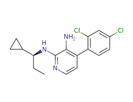 Molecular Structure of 677742-08-4 (<i>N</i><sup>2</sup>-(1-cyclopropyl-propyl)-4-(2,4-dichloro-phenyl)-pyridine-2,3-diamine)