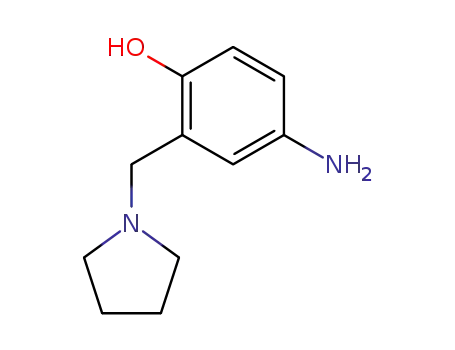 Molecular Structure of 51387-91-8 (Phenol, 4-amino-2-(1-pyrrolidinylmethyl)-)