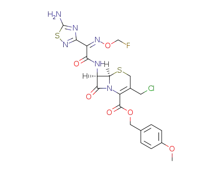 p-methoxybenzyl (6R,7R)-7-[(Z)-2-(5-amino-1,2,4-thiadiazol-3-yl)-2-fluoromethoxyiminoacetamido]-3-chloromethyl-3-cephem-4-carboxylate