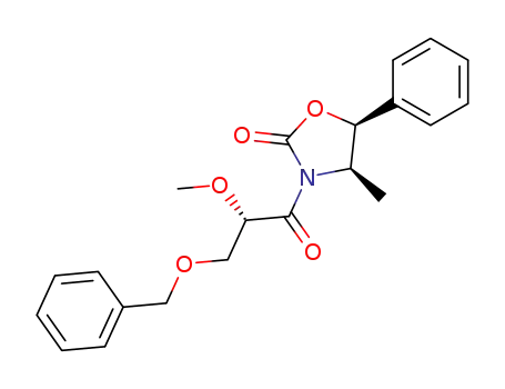 Molecular Structure of 161985-42-8 ((4R,5S)-3-((S)-3-Benzyloxy-2-methoxy-propionyl)-4-methyl-5-phenyl-oxazolidin-2-one)