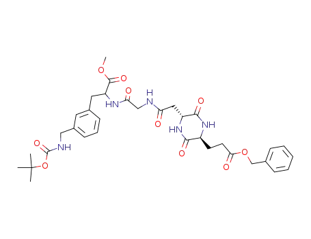 2-(2-{2-[(2R,5S)-5-(2-Benzyloxycarbonyl-ethyl)-3,6-dioxo-piperazin-2-yl]-acetylamino}-acetylamino)-3-[3-(tert-butoxycarbonylamino-methyl)-phenyl]-propionic acid methyl ester