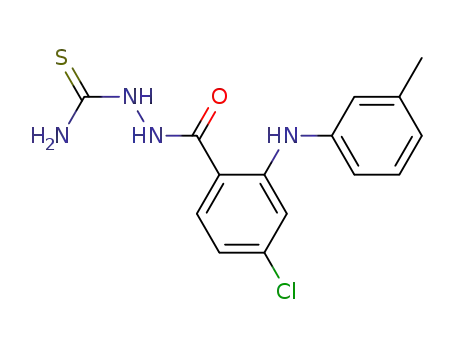 Molecular Structure of 195370-34-4 (Benzoic acid, 4-chloro-2-((3-methylphenyl)amino)-, 2-(aminothioxomethy l)hydrazide)