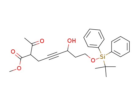 2-acetyl-8-(<i>tert</i>-butyl-diphenyl-silanyloxy)-6-hydroxy-oct-4-ynoic acid methyl ester