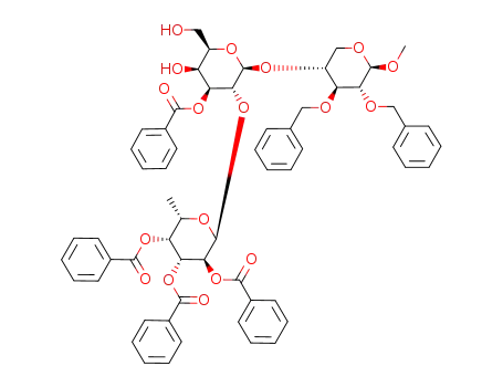 methyl O-(2,3,4-tri-O-benzoyl-α-L-fucopyranosyl)-(1->2)-O-(3-O-benzoyl-β-D-galactopyranosyl)-(1->4)-2,3-di-O-benzyl-β-D-xylopyranoside