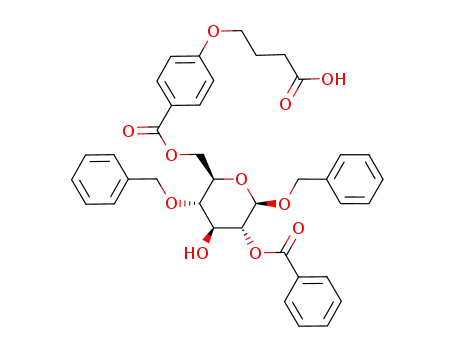 4-(3-Carboxy-propoxy)-benzoic acid (2R,3S,4S,5R,6R)-5-benzoyloxy-3,6-bis-benzyloxy-4-hydroxy-tetrahydro-pyran-2-ylmethyl ester