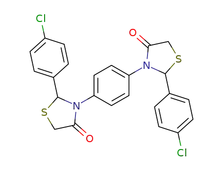 Molecular Structure of 81512-22-3 (4-Thiazolidinone,3,3'-(1,4-phenylene)bis[2-(4-chlorophenyl)-)