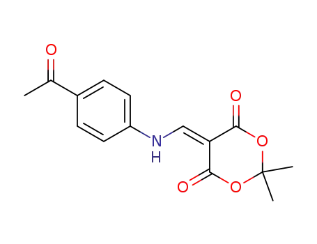 Molecular Structure of 97545-50-1 (5-(((4-ACETYLPHENYL)AMINO)METHYLENE)-2,2-DIMETHYL-1,3-DIOXANE-4,6-DIONE)