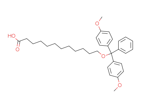 Molecular Structure of 253877-42-8 (12-[bis-(4-methoxy-phenyl)-phenyl-methoxy]-dodecanoic acid)