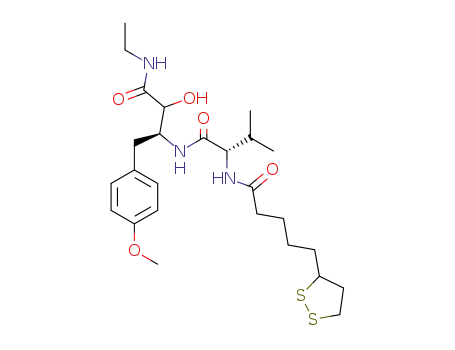 5-[1,2]Dithiolan-3-yl-pentanoic acid {(S)-1-[(S)-2-ethylcarbamoyl-2-hydroxy-1-(4-methoxy-benzyl)-ethylcarbamoyl]-2-methyl-propyl}-amide