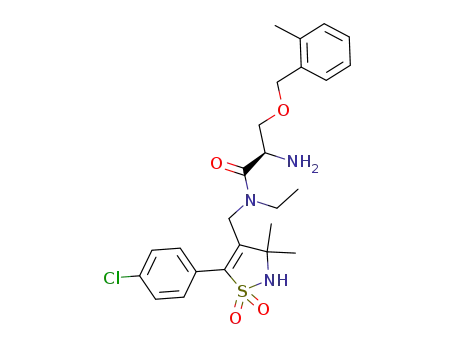 2-amino-<i>N</i>-[5-(4-chloro-phenyl)-3,3-dimethyl-1,1-dioxo-2,3-dihydro-1<i>H</i>-1λ<sup>6</sup>-isothiazol-4-ylmethyl]-<i>N</i>-ethyl-3-(2-methyl-benzyloxy)-propionamide