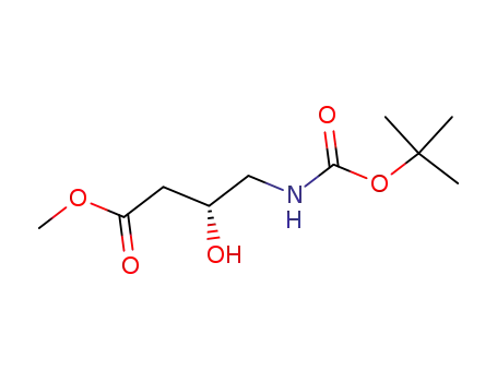Molecular Structure of 87554-49-2 (Butanoic acid, 4-[[(1,1-dimethylethoxy)carbonyl]amino]-3-hydroxy-,
methyl ester, (3R)-)