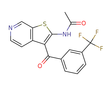 Molecular Structure of 914644-28-3 (Acetamide, N-[3-[3-(trifluoromethyl)benzoyl]thieno[2,3-c]pyridin-2-yl]-)