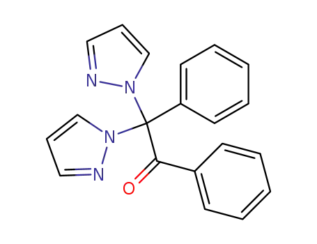 Molecular Structure of 89407-22-7 (Ethanone, 1,2-diphenyl-2,2-di-1H-pyrazol-1-yl-)