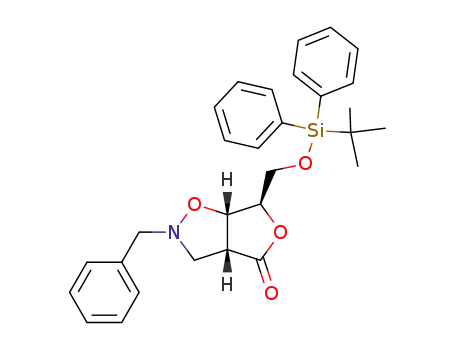 Molecular Structure of 866759-83-3 ((3aR,6R,6aR)-2-benzyl-6-t-butyldiphenylsiloxymethyl-4-oxo-tetrahydrofurano[3,4-d]isoxazolidine)