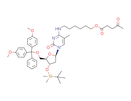 4-Oxo-pentanoic acid 6-{1-[(2R,4S,5R)-5-[bis-(4-methoxy-phenyl)-phenyl-methoxymethyl]-4-(tert-butyl-dimethyl-silanyloxy)-tetrahydro-furan-2-yl]-5-methyl-2-oxo-1,2-dihydro-pyrimidin-4-ylamino}-hexyl ester