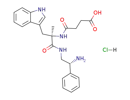 <R-(R*,R*)>-4-<<2-<(2-amino-2-phenylethyl)amino>-1-(1H-indol-3-ylmethyl)-1-methyl-2-oxoethyl>amino>-4-oxobutanoic acid monohydrochloride