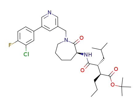 (2S,3R)-3-{(S)-1-[5-(3-Chloro-4-fluoro-phenyl)-pyridin-3-ylmethyl]-2-oxo-azepan-3-ylcarbamoyl}-5-methyl-2-propyl-hexanoic acid tert-butyl ester