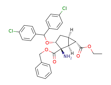 Bicyclo[3.1.0]hexane-2,6-dicarboxylic acid,
2-amino-3-[bis(4-chlorophenyl)methoxy]-, 6-ethyl 2-(phenylmethyl) ester,
(1S,2R,3R,5R,6S)-