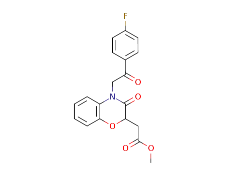 {4-[2-(4-fluoro-phenyl)-2-oxo-ethyl]-3-oxo-3,4-dihydro-2<i>H</i>-benzo[1,4]oxazin-2-yl}-acetic acid methyl ester